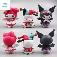 CUBBY Kuromi Kuromi ตุ๊กตาตกแต่งตุ๊กตาฮัลโลวีนของเล่นโมเดล Pachacco Melody รุ่น Q เครื่องประดับรถยนต์