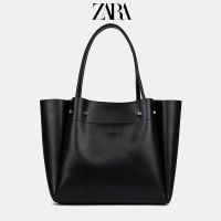 ZARAˉlarge capacity soft leather tote bag wheel bag Fashion student shoulder commuting bag Minimalist shopping bag