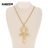 Egyptian Ankh Cross Necklace Jewelry Gold Color Metal Sacrifice Pendant &amp; Chain Necklace For Men Women Egypt Cross Charm Gift Fashion Chain Necklaces