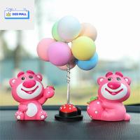 Oods หมีสตรอเบอร์รี่ Lotso หุ่นของเล่น Huggin Bear Hiasan Mobil หมีเรซิ่นหุ่นของเล่นอนิเมะสตรอเบอร์รี่รูปหมี Hiasan Mobil