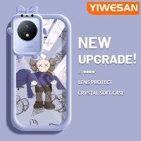 YIWESAN เคสสำหรับ VIVO Y02 Y02A เคส2023 Y11ลายการ์ตูนตุ๊กตาแฟชั่นสีสันสดใสซิลิโคนอ่อนชัดเจนเคสโทรศัพท์กันกระแทกรูปทรงสัตว์ประหลาดน้อยน่ารักเลนส์กล้องถ่ายรูปฝาครอบป้องกันโปร่งใส