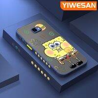 YIWESAN เคสสำหรับ Samsung Galaxy J4 2018 J4บวก2018 J4เคสชั้นนำการ์ตูน SpongeBob มีน้ำค้างแข็งโปร่งใสแข็งรูปแบบเคสขอบสี่เหลี่ยมกล้องปลอกซิลิโคนกันกระแทกเคสนิ่ม