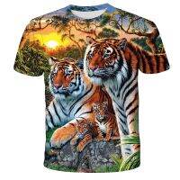 Animal T-Shirt Oversized Kids Childrens Short Sleeve Tiger 3D Print T-Shirts Boy Kid Boys and Girls Tops T-Shirt Summer Clothes