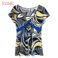 iCONiC NAVY GEAFF TOP #5822 เสื้อผญ ผ้าตาข่าย ลายกราฟฟิก เสื้อแฟชั่น เสื้อผญแฟชั่น เสื้อไฮโซ เสื้อออกงาน เสื้อดอกไม้