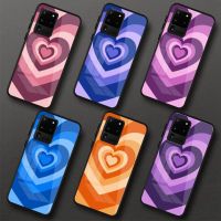 Fashion Luxury Heart Phone Case For Samung A32 A51 A52 NOTE 10 20 S10 S20 S21 S22 Pro Ultra Black PC Glass Phone Cover