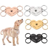 ▪┅ 4Pcs Cat Dog ID Tags Customized Free Engraving with Name Personalized Dog Collar Pet Name Plate Necklace Collar Puppy Accessory