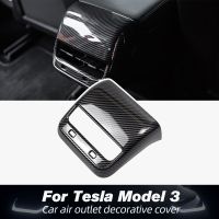 Model3 Car Rear Air Vent Outlet Cover Trim Carbon Fiber ABS For Tesla Model 3 Y 2023 Accessories Interior Model3 Modely Three