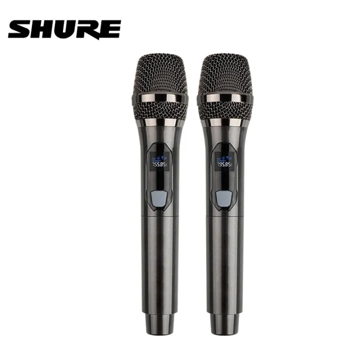 Shure Wireless Microphone Rechargeable Dual Karaoke Mic With Receiver