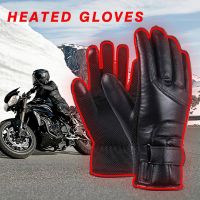 12V Electric Heating Motorcycle Gloves PU Leather Heated Gloves Waterproof Windproof Warm Winter Skiing Protection For Men Women