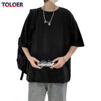 New Mens Summer Thin T-shirt Loose Short-sleeved Casual Half Sleeve Solid Color Hip Hop Streetwear Oversize Clothes 100 Cotton