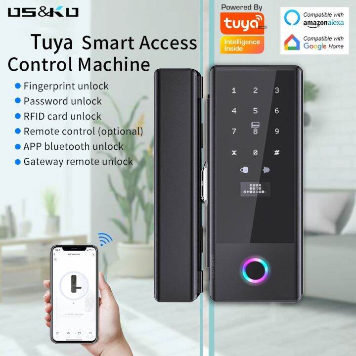 Smart Lock For Glass Door Biometric Fingerprint Lock Ttlock Tuya Wifi