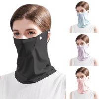 hotx 【cw】 Silk Men Anti-UV Quick-drying Face Cover Breathable Neck Protection Hanging Ear Headband Scarf