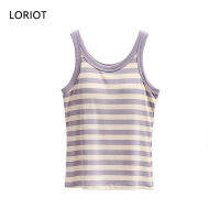 LORIOT เสื้อแขนกุดลำลองสำหรับเสื้อสตรี,บราเสื้อกล้ามลายทางสำหรับ SA1403 Sando9644