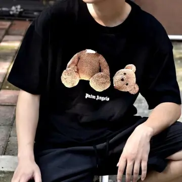 Luxury sweatshirt for men - Black Palm Angels sweatshirt with a small teddy  bear