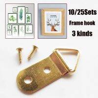 10/25Sets Universal D Rings Decor Picture Frames Hanger Hooks Hanging Triangle With Screws Helper Picture Hangers