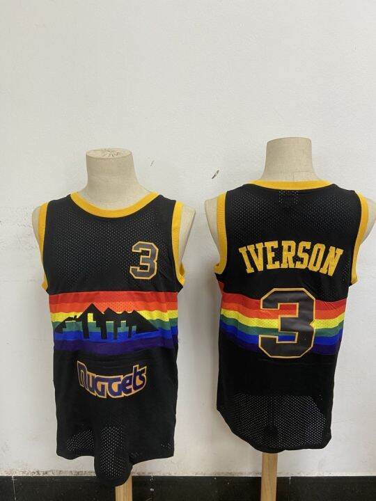 เสื้อถักบาสเก็ตบอล-nba-ปักลาย22-23-3-iverson-15-anthony-55-เสื้อนักเก็ตชุดบาสเก็ตบอล