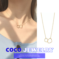 COCOJEWELRY สร้อยคอจี้แหวนคู่ที่เรียบง่ายเกาหลีสำหรับผู้หญิงแฟชั่นเครื่องประดับคอโซ่กระดูกไหปลาร้า