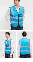 【LZ】✔☸  Reflexivo Segurança Vest com bolso Logotipo personalizado Vestuário Refletor Hi vis Construção