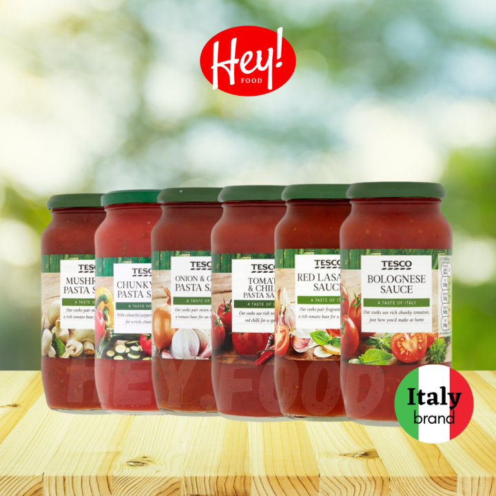 TESCO Pasta Sauce (500g) Mushroom, Chunky Veg, Onion & Garlic, Tomato & Chilli, Bolognese, Red