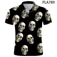 2023 NEW Style  Summer Polo Homme Skull 3D Printed Polo Shirt Men Fashion Streetwear Casual Ropa De Hombre Harajuku Short Sleeve RopaNew product，Can be customization