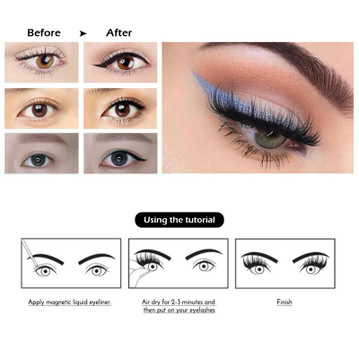 MB 5 Magnetic Eyelashes Magnetic Soft Nature Reusable Mink Lashes With ApplicatorClip 3D ขนตาปลอม Magnetique Faux Cils