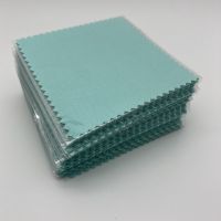 ✻♚ 50PCS 8X8CM Silver Polish Cloth Cleaning Wiping for Jewelry Opp Bags Individual Packing Suede Fabric Material