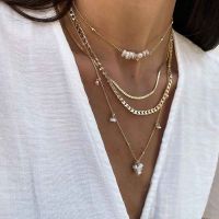 Pearl Elegant Vintage Multilayer Snake Chain Chokers Necklaces for Women Gold Color Bead Necklace Fashion Wedding Jewelry Gift Headbands
