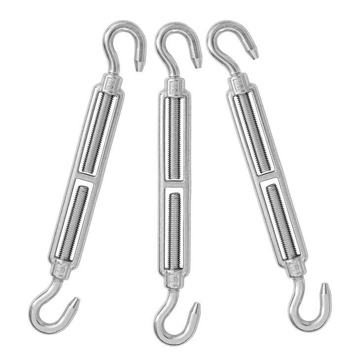 Aciemoke 3PCS M10 Hook Turnbuckle 304 Stainless Steel Turnbuckle Wire