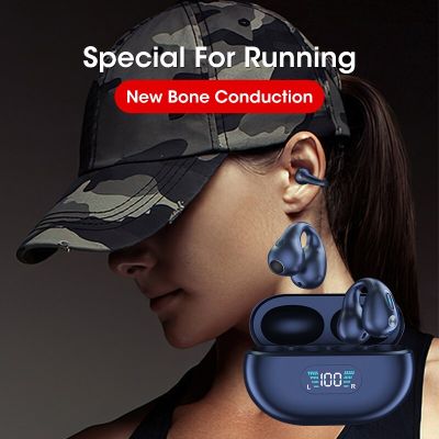 ZZOOI New bone conduction headphones TWS ambient sound earphone Earring clip Wireless Bluetooth earphone Sports earphone