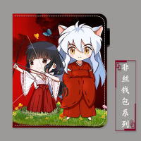 Inuyasha กระเป๋าสตางค์อะนิเมะเด็กหญิงเด็กชาย,กระเป๋าเงินลายการ์ตูนใหม่ Dompet Pelajar ผลิตภัณฑ์ต่อพ่วงหนัง PU แฟชั่นพับครั้งเดียว