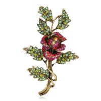 Classic Crystal Rose Flower Brooches for Women Alloy Rose Flower Weddings Office Casual Brooch Pins Gifts