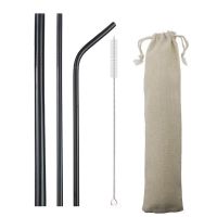 10 Sets Colorful Reusable Straws Drinking Straws 304 Stainless Steel Metal Straw Smoothies Straws With Cleaning Brush And Bag Specialty Glassware