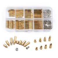 50/80/300PCS/Set M2 Brass Copper Female/Male Spacing Screws Security Surveillance Cameras Pillars Knurled Standoff Spacer Kit Nails Screws Fasteners