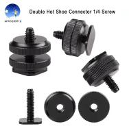 Double Hot shoe connector 1/4 camera screw hot shoe boots adapter ตัวเชื่อมต่อรองเท้าร้อน 1/4 กล้องสกรูรองเท้าบู๊ทร้อนร้อนอะแดปเตอร์