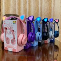 Foldable LED RGB Light P47M Cat Ear Wireless Bluetooth Headphone with Microphone HiFi Stereo Bluetooth Earphone Bluetoot