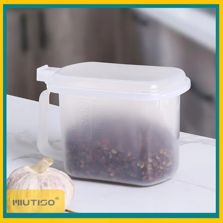 Miutiso Clear Kitchen Container Box Storage Seasoning Condiment Jars