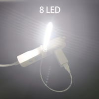 แบบพกพา LED Book Light 3Leds 8Leds Super Bright ไฟอ่านหนังสือ USB Night Light พร้อมท่อโลหะ Light Pole Camping Night Light