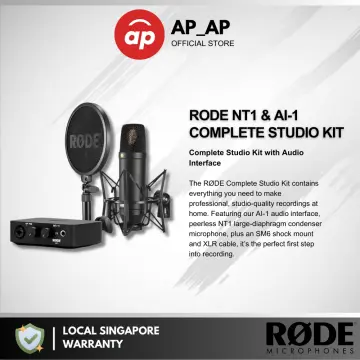 Rode Complete Studio Kit with AI-1 Audio Interface, NT1 Microphone, SM6  Shockmount, and Cables