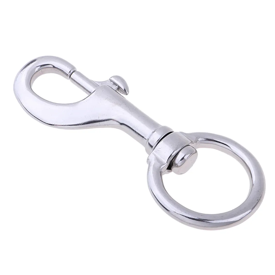 2 Heavy Duty Steel Swivel Eye Bolt Snap Hook Pet Leash Key Chain