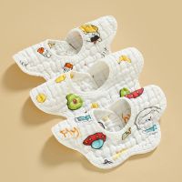 【CC】 Cotton Baby Bib 8-layer Gauze 360-degree Rotating Saliva