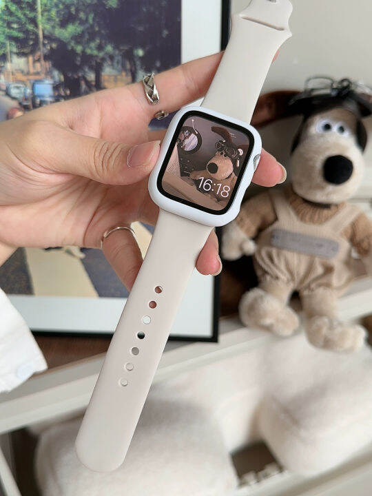 สายกีฬา-vuaerang-ชุดเคสสำหรับ-apple-watch-8-7-6-se-5-4-3-2-1สายซิลิโคนพร้อม-casing-pc-สำหรับ-i-สายนาฬิกา41มม-45มม-40มม-44มม-38มม-42มม