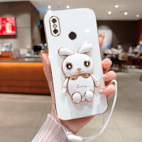 Xiaomi Mi 8 Case, Luxury Electroplating Soft TPU Shell with Lanyard and Bracket Stand Case for Xiaomi Mi 8