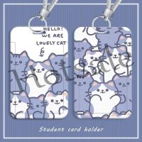 【hot sale】 ✴ B11 Cartoon cat case with Retractable lanyard for worker student slide card cover meal card case keychain bus card ID card holder access control campus card lanyard