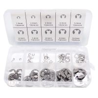 120/200 PCS 304 Stainless Steel E Clip Washer Assortment Kit Circlip Retaining Ring For Shaft Fastener M1.5~M10 Nails Screws  Fasteners