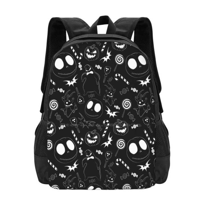 Halloween Nightmare-Black & White Pattern School Bags Travel Laptop ...