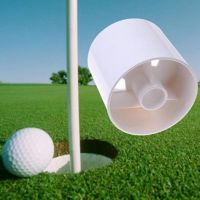 4Pcs Outdoor Golf Training Flagpole Hole Cup Golf Training Aids 3 Holes White Plastic Golf Hole Cup