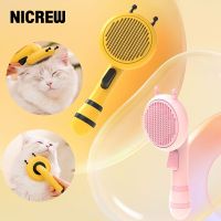 ✕✁ NICREW Bee Pumpkin Pet Brush Self Cleaning Slicker Brush for Shedding Dog Cat Grooming Comb Removes Loose Tangled Hair Pet Comb