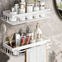 【HOT】❀✠▦  Wall Mounted Shampoo Rack Punch-free Shelf Shelves Holder Aluminum Organizer Accessorie