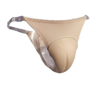 ผู้ชายที่ถอดออกได้ปรับโปร่งใสซิลิโคนสายรัด T-Back Camel Toe Control Gaff TG Crossdresser Panty