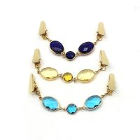 hang qiao shop Women Fashion Duck Clips Sweater clip Shawl clip Jewelry clip gemstone Alloy Cardigan clip Scarves Sweater 3 Colors